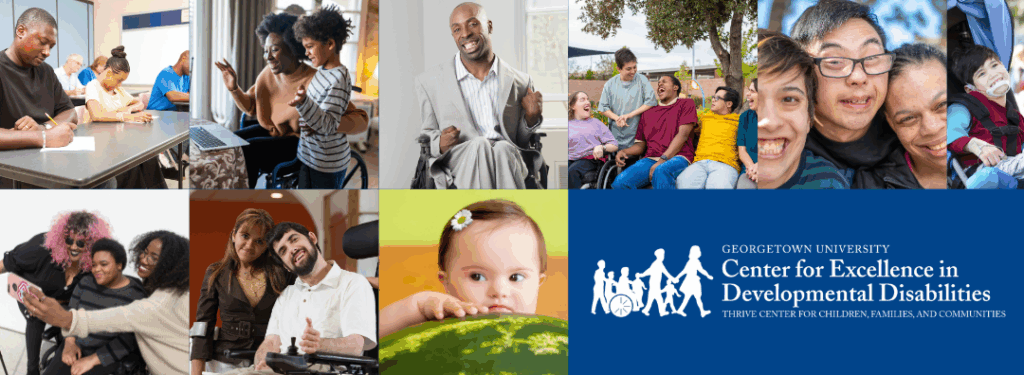 A collage of a diverse group of people with and without disabilities across the lifespan