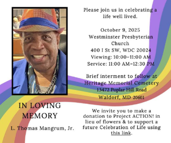 Memorial Information: October 9, 2025 Westminster Presbyterian Church 400 I St SW, DC 20024 Viewing: 10:00 to11:00 AM Service 11:00 AM to 12:30 PM Memorial Information: October 9, 2025 Westminster Presbyterian Church 400 I St SW, DC 20024 Viewing: 10:00 to11:00 AM Service 11:00 AM to 12:30 PM
